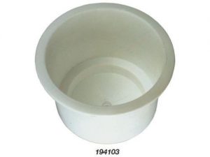 BLA DRINK HOLDER RECESSED WHITE PLASTIC