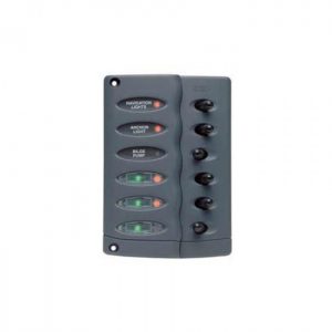 BEP MARINE CONTOUR SWITCH PANEL 6 WAY VERT 12-24V