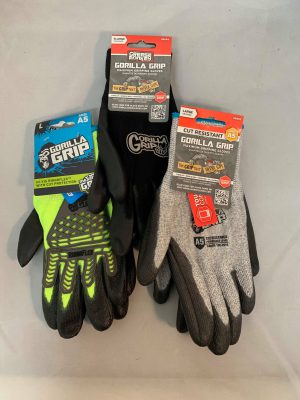 Assorted Gorilla Grip Gloves - Large Only